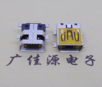青海迷你USB插座,MiNiUSB母座,10P/全贴片带固定柱母头