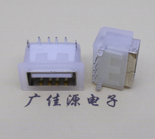 青海卧式后两脚DIP插板USB AF 2.0防水母座,反向插A公头连接器