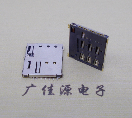 青海NANO SIM 自弹式卡座 1.37H 带CD测试7Pin 手机卡座连接器